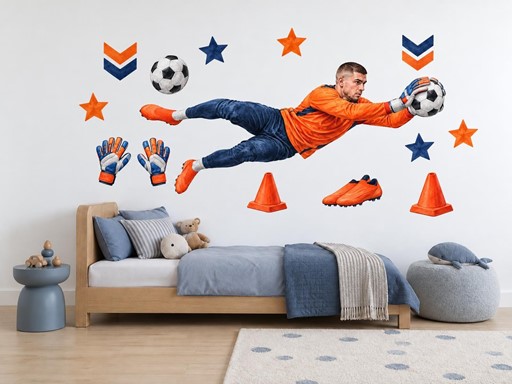 Brankář v oranžovém dresu