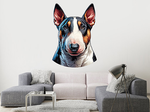 Bullteriér samolepky na zeď, Bulteriér nálepky na stěnu, Bullteriér dekorace na zdi, Bulteriér tapety na zdi