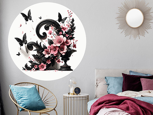 Čierna vetva a motýle samolepka na stenu, Čierna vetva a motýle nálepky na stenu, Čierna vetva a motýle dekorácie na stenu, Čierna vetva a motýle tapety na stenu, Čierna vetva a motýle samolepiaci dekor na stenu