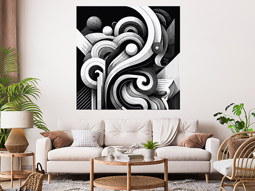 Čiernobiely abstrakt samolepky na stenu, Čiernobiely abstrakt nálepky na stenu, Čiernobiely abstrakt dekorácie na stenu, Čiernobiely abstrakt samolepiace nálepky na stenu