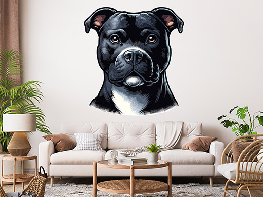 Silueta Pitbul samolepky na zeď, Silueta Pitbull nálepky na stěnu, Silueta Pitbul dekorace na zdi, Silueta Pitbull tapety na zdi