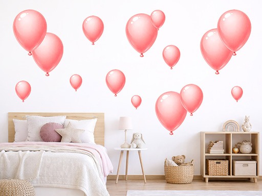 Modré nafukovacie balóniky samolepky na stenu, Modré nafukovacie balóniky nálepky na stenu, Modré nafukovacie balóniky dekorácie na stene, Modré nafukovacie balóniky tapety na stene