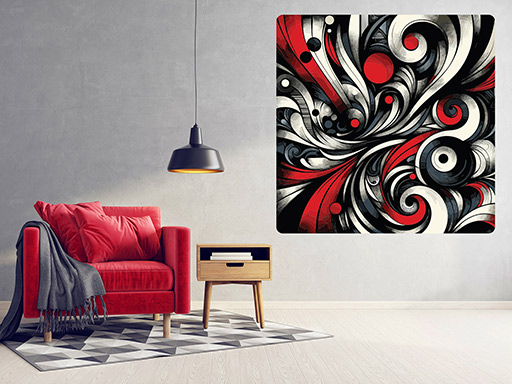 Červenočerný abstrakt samolepky na zeď, Červenočerný abstrakt nálepky na zeď, Červenočerný abstrakt dekorace na zeď, Červenočerný abstrakt samolepící nálepky na zeď