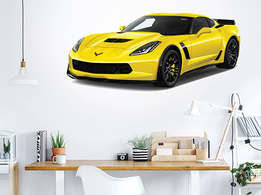 Chevrolet Corvette na zeď, Chevrolet Corvette auto na zeď, Chevrolet Corvette samolepky na stěnu