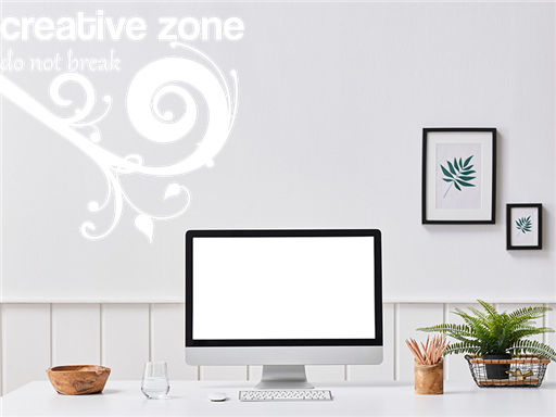 Nálepka na stenu s nápisom Creative zone, Nálepky na stenu s nápisom Creative zone, Dekorácia na stenu s nápisom Creative zone, Samolepiaca dekorácia na stenu s nápisom Creative zone, Samolepiaca tapeta s nápisom Creative zone