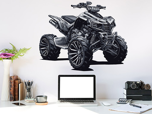 Štvorkolka do mesta samolepky na stenu, Štvorkolka do mesta nálepky na stenu, Štvorkolka do mesta dekorácie na stene, Štvorkolka do mesta tapety na stene