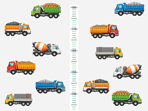 Detský meter s nákladnými autami