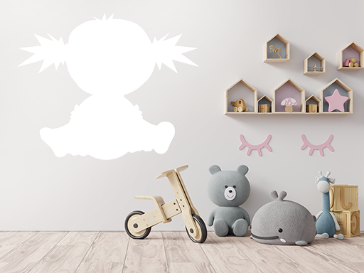 Nálepky na stenu s dievčaťom a loptou, Dekorácie na stenu s dievčaťom a loptou, Samolepiace dekorácie na stenu s dievčaťom a loptou, Nálepky na stenu s dievčaťom a loptou