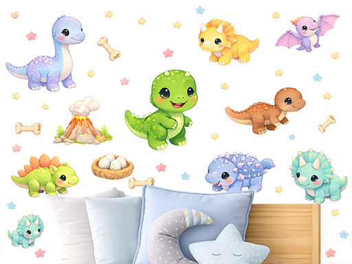 Nálepky s dinosaurami na stenu, Tapety s dinosaurami na stenu, Dekorácie s dinosaurami na stenu, Nálepky s dinosaurami na stenu