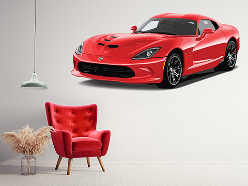 Dodge Viper samolepka na stenu, Dodge Viper nálepky na stenu, Dodge Viper dekorácie na stenu, Dodge Viper samolepiaci dekor na steny, Dodge Viper samolepiace tapety na stenu