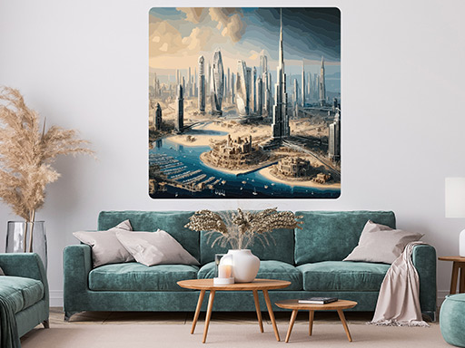 Dubaj hotel samolepka na stenu, Dubaj hotel nálepky na stenu, Dubaj samolepky na stenu, Dubaj dekorácie na stenu