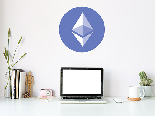 Ethereum logo nálepka na stenu, Ethereum nálepky na stenu, Ethereum dekorácie na stenu, Ethereum samolepiaci dekor na steny, Ethereum samolepiace tapety na stenu