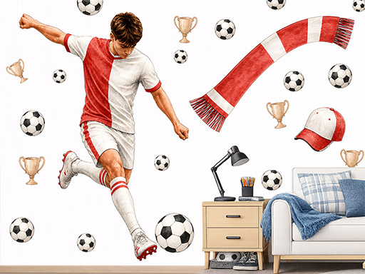 Fotbalista 02 samolepky na zeď, Fotbalista 02 dekorace na zeď, Fotbalista 02 samolepící dekorace na zdi, Fotbalista 02 nálepky na stěnu