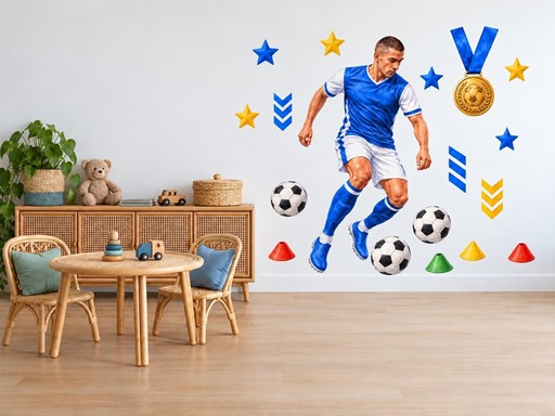 Fotbalista v modrém dresu