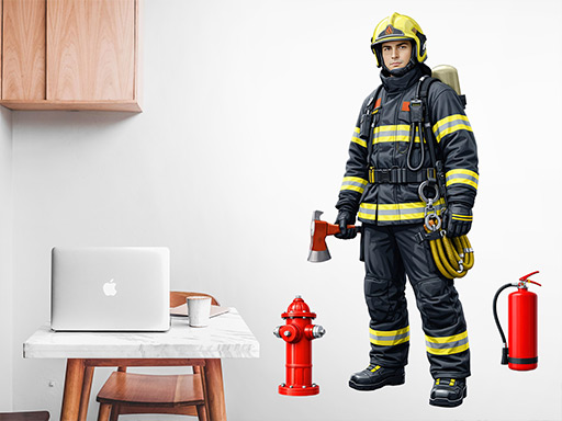 Hasič samolepky na stenu, Hasič nálepky na stenu, Hasič dekorácie na stenu, Hasič samolepiace nálepky na stenu