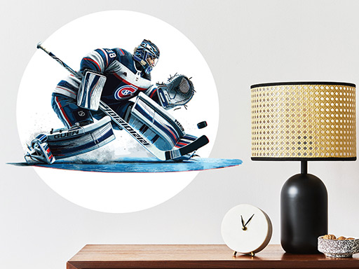 Hokejový brankář 02 samolepka na zeď, Hokejový brankář 02 nálepky na zeď, Hokejový brankář 02 dekorace na stěnu, Hokejový brankář 02 samolepící dekor na stěny, Hokejový brankář 02 samolepící tapety na zeď