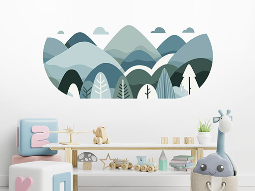 Hory ovál samolepky na stenu, Hory ovál nálepky na stenu, Hory ovál dekorácie na stenu, Hory ovál samolepiace nálepky na stenu