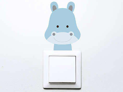 Hrošík na vypínač samolepky na zeď, Hrošík na vypínač nálepky na zeď, Hrošík na vypínač dekorace na zeď, Hrošík na vypínač samolepící nálepky na zeď