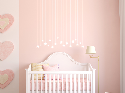 Hviezdičky na povrázku samolepky na stenu, Hviezdičky na povrázku nálepky na stenu, Hviezdičky na povrázku múr, Hviezdičky na povrázku samolepiace nálepky na stenu
