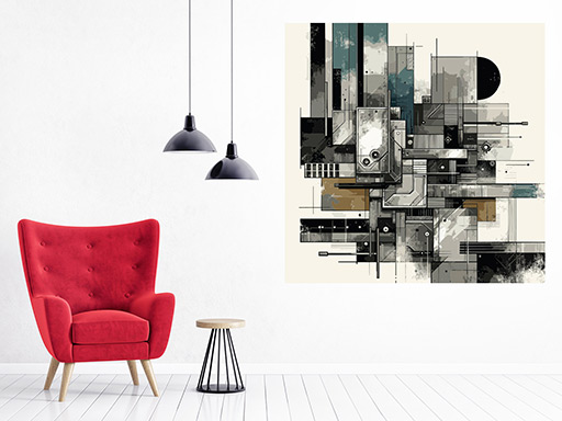 Industrial abstrakt samolepky na zeď, Industrial abstrakt nálepky na zeď, Industrial abstrakt dekorace na zeď, Industrial abstrakt samolepící nálepky na zeď