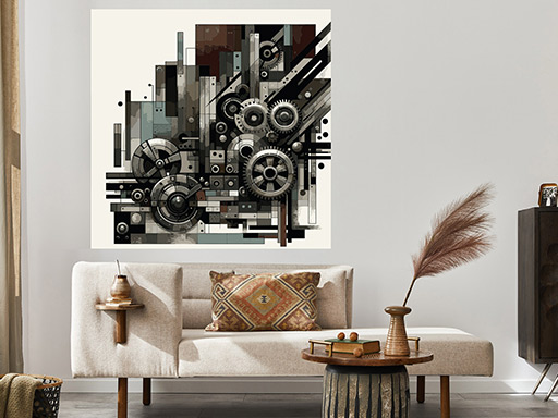 Industrial koláž samolepky na zeď, Industrial koláž nálepky na zeď, Industrial koláž dekorace na zeď, Industrial koláž samolepící nálepky na zeď