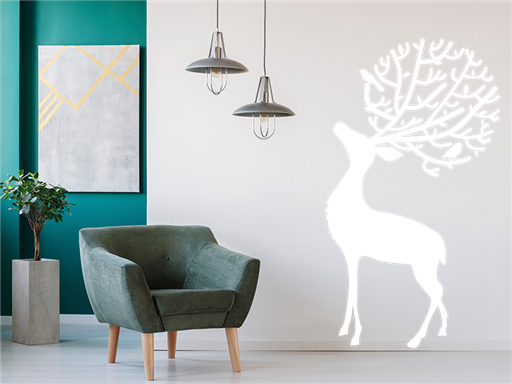 Nálepka na stenu s motívom jelena, Nálepky na stenu s motívom jelena, Dekorácia na stenu s motívom jelena, Samolepiaca dekorácia na stenu s motívom jelena, Samolepiaca tapeta s motívom jelena
