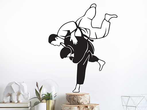 Judisti samolepky na stenu, Judo dekorácie na stenu, Judista samolepiace dekorácie na stene, Judisti nálepky na stenu