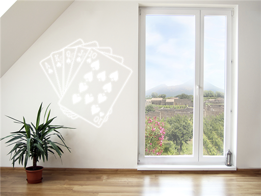 Karty samolepka na stenu, Karty nálepky na stenu, Karty dekorácie na stenu, Karty samolepiace dekor na steny, Karty samolepiace tapety na stenu