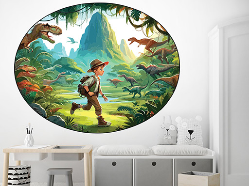 Chlapec a jurský svet samolepky na stenu, Chlapec a jurský svet nálepky na stenu, Chlapec a jurský svet dekorácie na stenu, Chlapec a jurský svet samolepiace nálepky na stenu