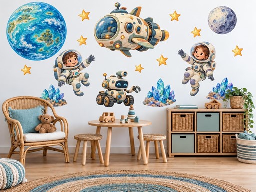 Kosmonauti s robotem mezi krystaly