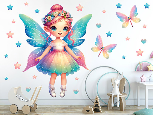 Kouzelná malá víla samolepka na zeď, Kouzelná malá víla nálepka na zeď, Kouzelná malá víla dětská dekorace na zeď, Kouzelná malá víla samolepící nálepka na zeď, Kouzelná malá víla samolepka na zeď pro děti