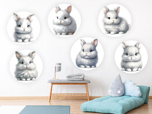 Zajačikovia samolepky na stenu, Zajačikovia nálepky na stenu pre deti, Zajačikovia detské dekorácie na stenu, Zajačikovia samolepiace nálepky na stenu