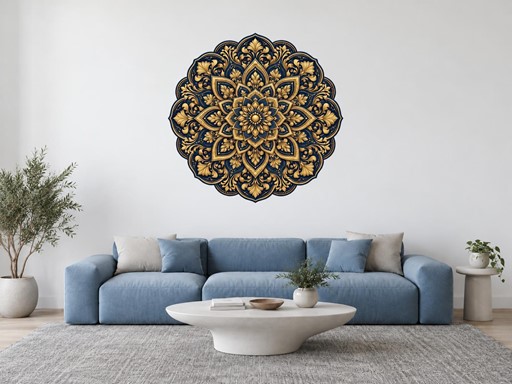 Královská zlatomodrá mandala