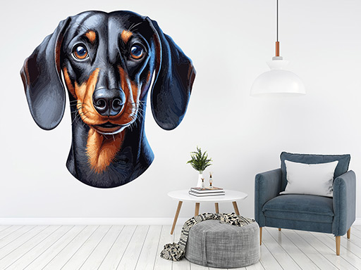 Pes Jazvečík samolepka na stenu, Pes Jazvečík nálepky na stenu, Pes Jazvečík dekorácie na stenu, Pes Jazvečík samolepiaci dekor na steny, Pes Jazvečík samolepiace tapety na stenu