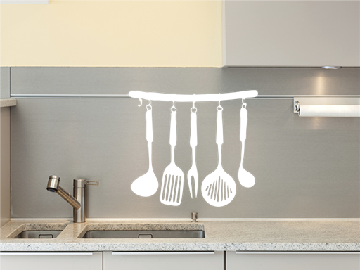 Kuchynské náčinie samolepky na stenu, Kuchynské náčinie nálepky na stenu, Kuchynské náčinie dekorácie na stenu, Kuchynské náčinie samolepiace nálepky na stenu