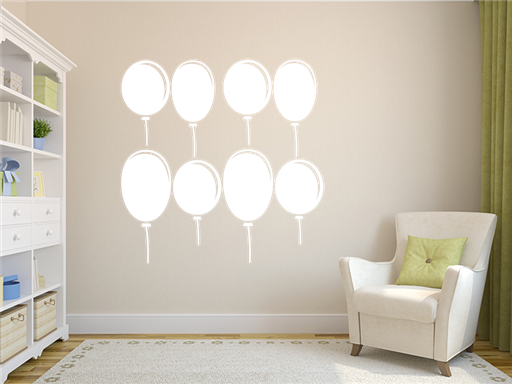 Okrúhle nafukovacie balóniky samolepky na stenu, Okrúhle nafukovacie balóniky nálepky na stenu, Okrúhle nafukovacie balóniky dekorácie na stenu, Okrúhle nafukovacie balóniky samolepiace nálepky na stenu