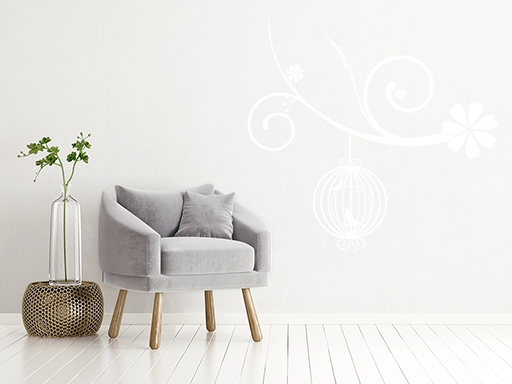 Nálepky na stenu s motívom kvetov a vtákov, Nálepky na stenu s motívom kvetov a vtákov, Dekorácia na stenu s motívom kvetov a vtákov, Samolepiaca dekorácia na stenu s motívom kvetov a vtákov, Samolepiaca tapeta s motívom kvetov a vtákov