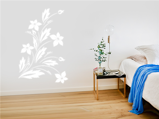 Kvetinový trs samolepky na stenu, Kvetinový trs nálepky na stenu, Kvetinový trs dekorácie na stene, Kvetinový trs tapety na stene