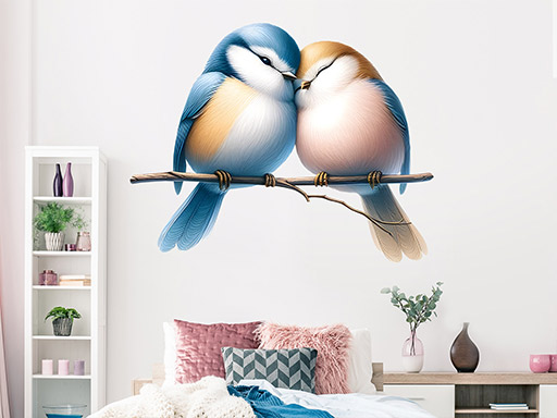 Láskyplní vtáčiky samolepky na stenu, Láskyplní vtáčiky dekorácie na stenu, Láskyplní vtáčiky samolepiace dekorácie na stene, Láskyplní vtáčiky nálepky na stenu