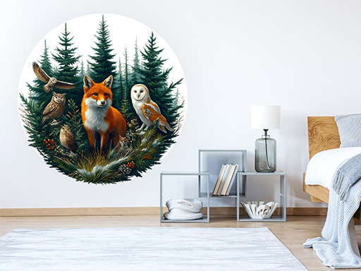 Lesný svet samolepka na stenu, Lesný svet nálepky na stenu, Lesný svet dekorácie na stenu, Lesný svet samolepiaci dekor na steny, Lesný svet samolepiace tapety na stenu,