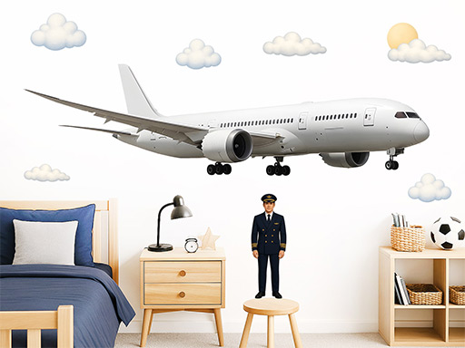 letadlo boeing nálepky na zeď, boeing samolepky na zeď, letadlo boeing dekorace na zdi, letadlo boeing dekorace na stěnu
