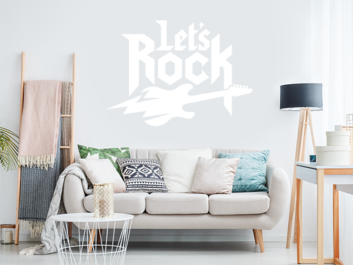 Lets Rock samolepka na stenu, Lets Rock nálepky na stenu, Lets Rock dekorácie na stenu, Lets Rock samolepiaci dekor na steny, Lets Rock samolepiace tapety na stenu