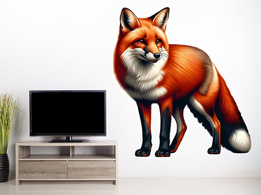 Líška samolepka na stenu, Líška nálepky na stenu, Líška dekorácie na stenu, Líška samolepiaci dekor na steny, Líška samolepiace tapety na stenu
