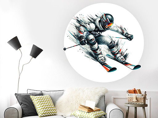 Lyžiar 01 samolepky na stenu, Lyžiar 01 nálepky na stenu, Lyžiar 01 dekorácie na stenu, Lyžiar 01 samolepiace nálepky na stenu