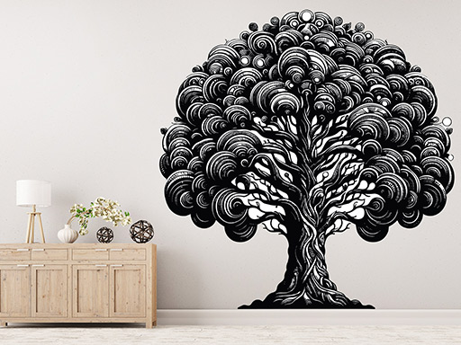 Magický strom samolepky na stenu, Magický strom nálepky na stenu, Magický strom dekorácie na stene, Magický strom tapety na stene
