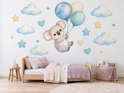 Malá koala s balonky