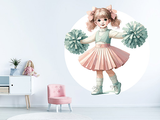 Malá roztleskávačka samolepky na zeď, Malá roztleskávačka nálepky na zeď, Malá roztleskávačka dekorace na zeď, Malá roztleskávačka samolepící nálepky na zeď