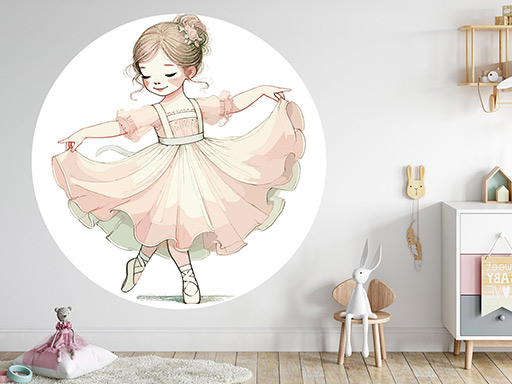 Malá tanečnica samolepky na stenu, Malá tanečnica nálepky na stenu, Malá tanečnica dekorácie na stenu, Malá tanečnica samolepiace nálepky na stenu