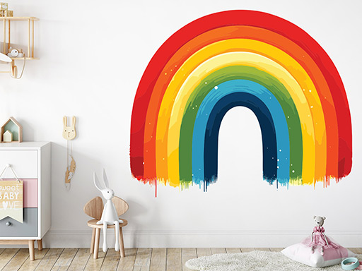 Malovaná duha samolepky na zeď, Malovaná duha nálepky na stěnu, Malovaná duha dekorace na zeď, Malovaná duha samolepky na zeď, Malovaná duha nálepka na stěnu