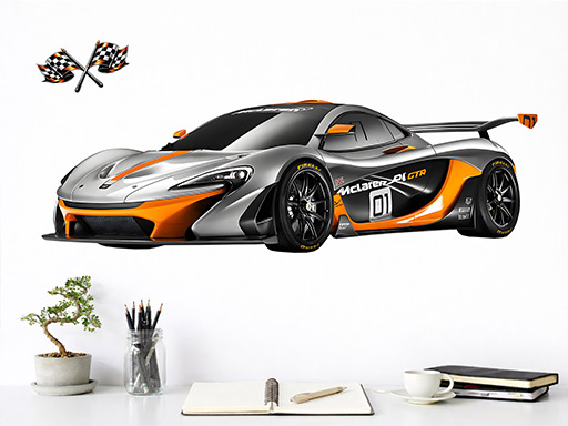 McLaren P1 GTR nálepky na stenu, McLaren P1 GTR nálepky na stenu, McLaren P1 GTR dekorácie na stenu, McLaren P1 GTR samolepiace nálepky na stenu